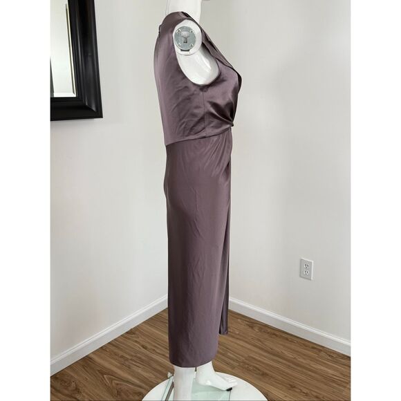 NWT Prabal Gurung Womens Lily Twist Front Sleeveless Midi Dress Mink Size 8 - Picture 9 of 11